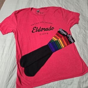 Be Kind Or Leave pride Rainbow Socks and Shirt from Eldorado Cafe ATX 78757